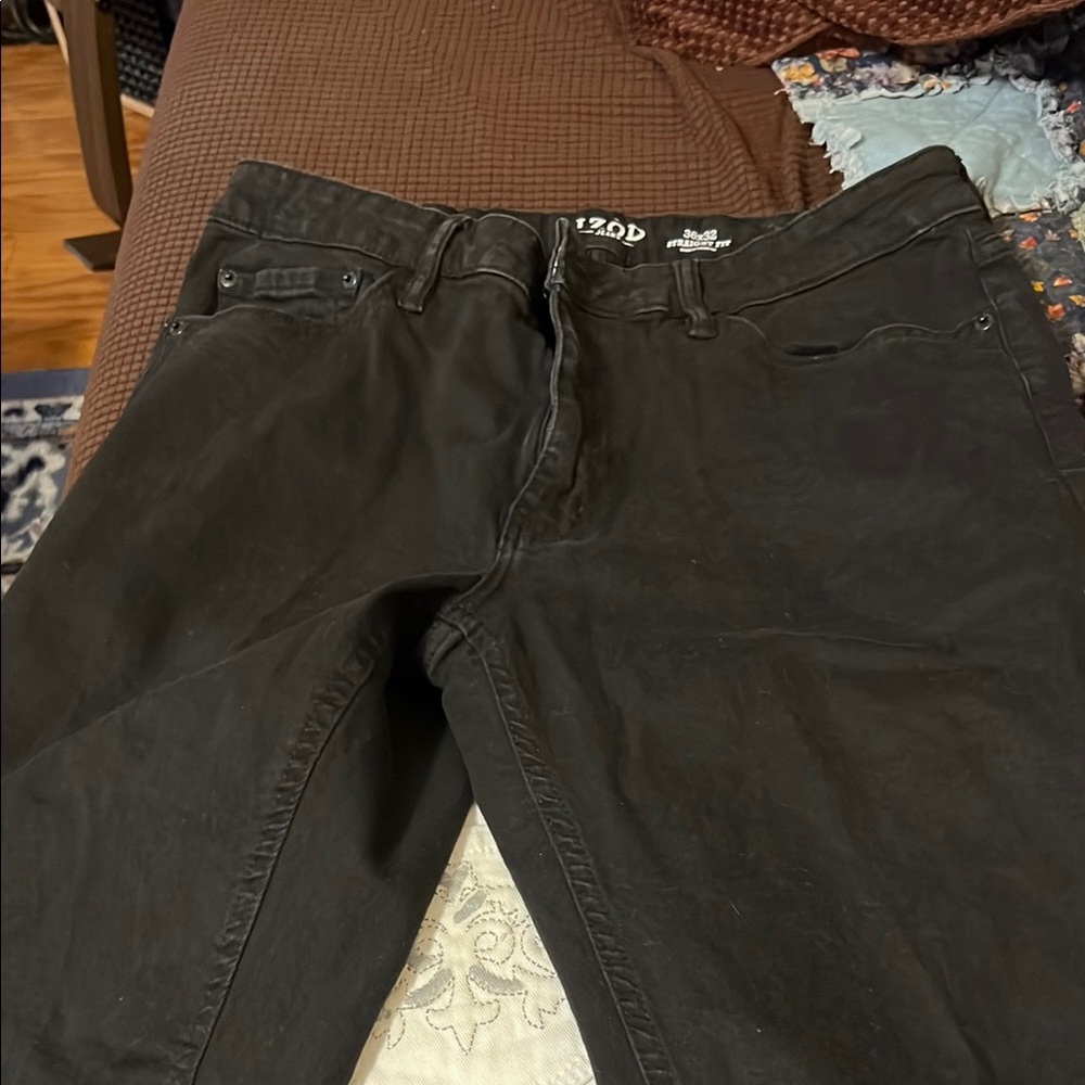 Izod Men's Straight Jeans - Black